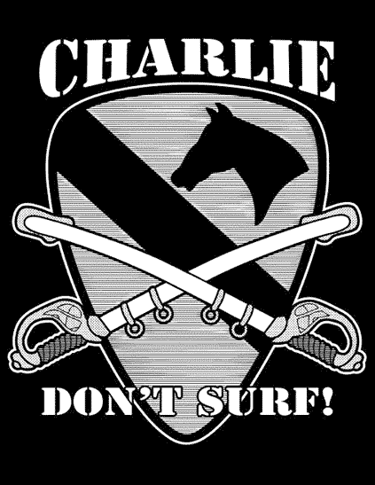 ST054 Charlie Don’t Surf Sticker
