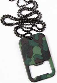 WOODLAND CAMO DOG TAG BOTTLE OPENER